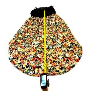 CHLOE K   Dress Black Floral Skirt Size Small Summer Time Party Casual Flowers